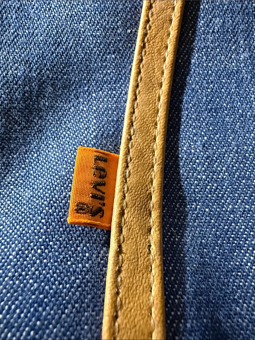Vintage Levis Denim Hobo Bag with Vegan Leather